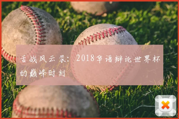 舌战风云录：2018华语辩论世界杯的巅峰时刻